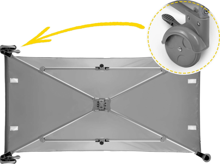 Дорожнє ліжечко RICOKIDS 125 x 65 x 78 см RK-240 Grey (724001) (5903890605162) - зображення 9