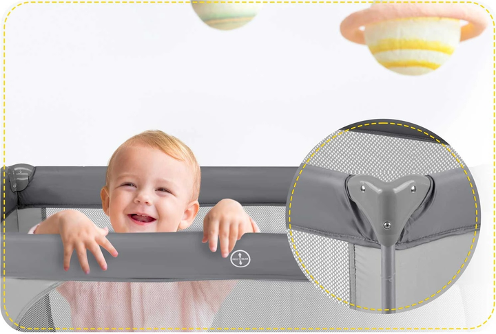 Дорожнє ліжечко RICOKIDS 125 x 65 x 78 см RK-240 Grey-Lavender (724011) (5903890605186) - зображення 5