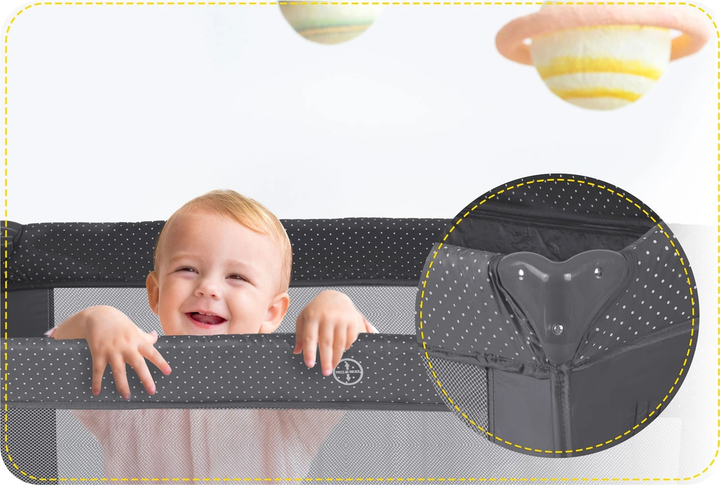 Дорожнє ліжечко RICOKIDS 125 x 65 x 78 см RK-240 Anthracite (724201) (5903890606275) - зображення 6