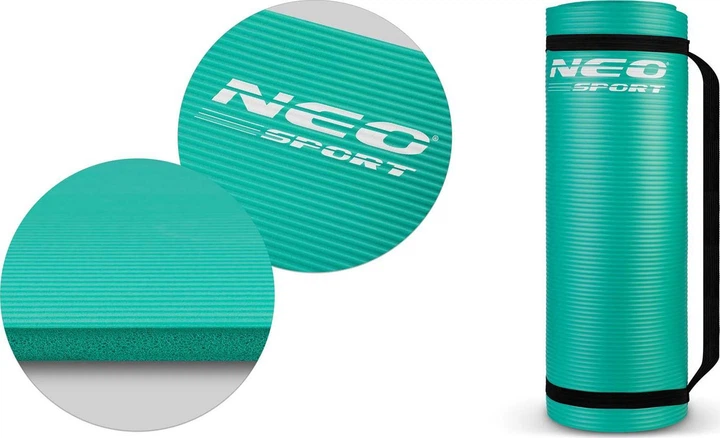 Mata do cwiczen Neo Sport gruba 183 x 60 cm 192301 turkusowa (5903890606176) - obraz 4