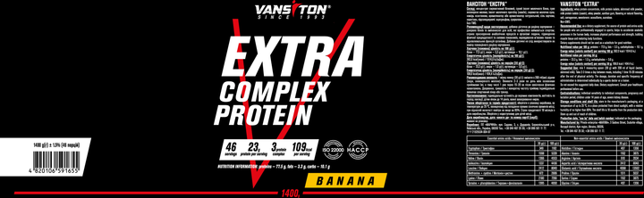 Протеїн Vansiton EXTRA 1.4 кг Banana (4820106591655) - зображення 2