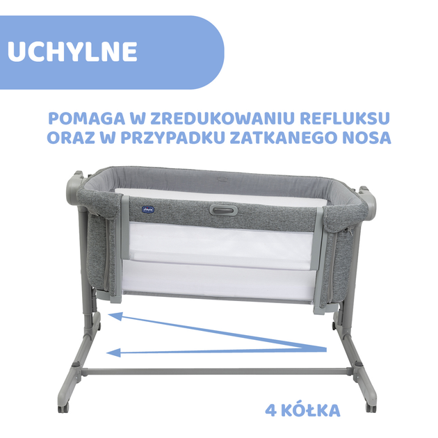 Łóżeczko dziecięce dostawne Chicco Next2Me Magic Evo Grey Mist (8058664167746) - obraz 8