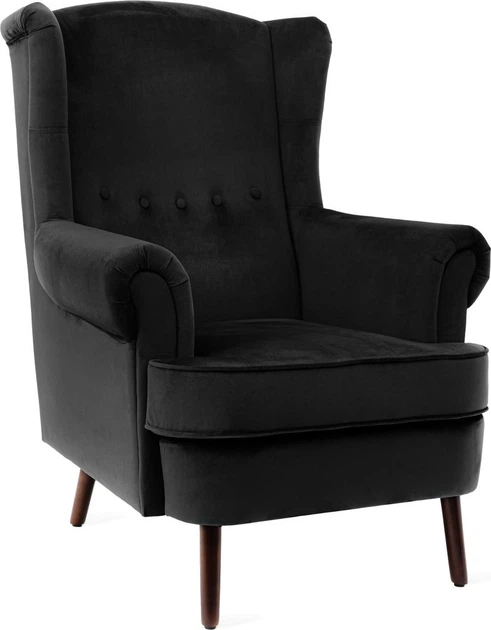 Fotel tapicerowany Homla FOSSBY 86 x 85 x 108 cm Black (5904183844848) - obraz 1