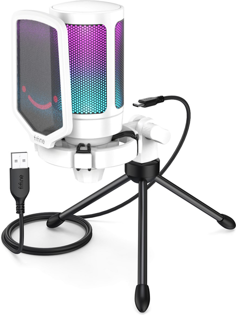 Mikrofon pojemnościowy Fifine A6VW AmpliGame RGB White (4820216972054) - obraz 2