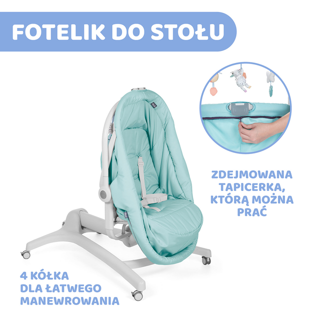 Дитяче ліжечко багатофункціональне Chicco Baby Hug Pro 4 в 1 Aquarelle М'ятa (8058664092178) - зображення 7