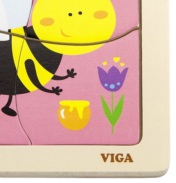 Zestaw drewnianych puzzli Viga na podkładce Pszczółka 50138 (6934510501389) - obraz 3