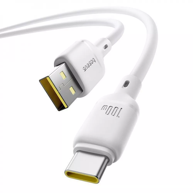 Кабель Baseus Silky Series Fast Charging Type-C 100W 1m білий P10377703213-00 - зображення 3