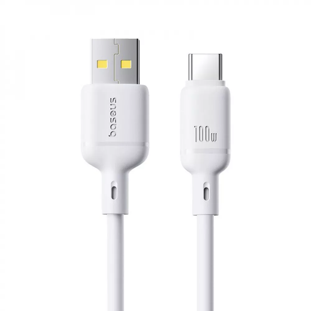 Кабель Baseus Silky Series Fast Charging Type-C 100W 1m білий P10377703213-00 - зображення 5