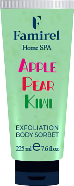 Отшелушивающий сорбет для тела Famirel Home Spa Exfoliant Body Sorbet Kiwi, Pear & Apple Киви, груша и яблоко 225 мл (7290114086080) 