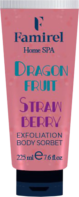 Отшелушивающий сорбет для тела Famirel Home Spa Exfoliant Body Sorbet Dragon Fruit & Strawberry Питахайя и клубника 225 мл (7290114086059) 
