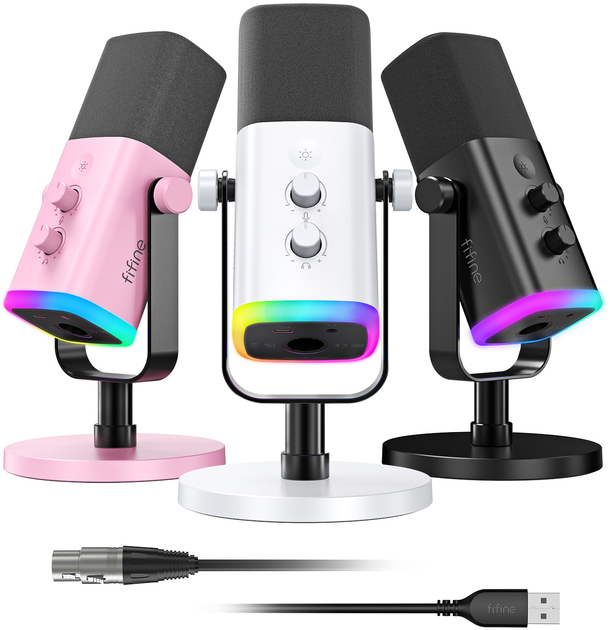Mikrofon dynamiczny Fifine AM8P USB/XLR Pink (4820216974430) - obraz 4
