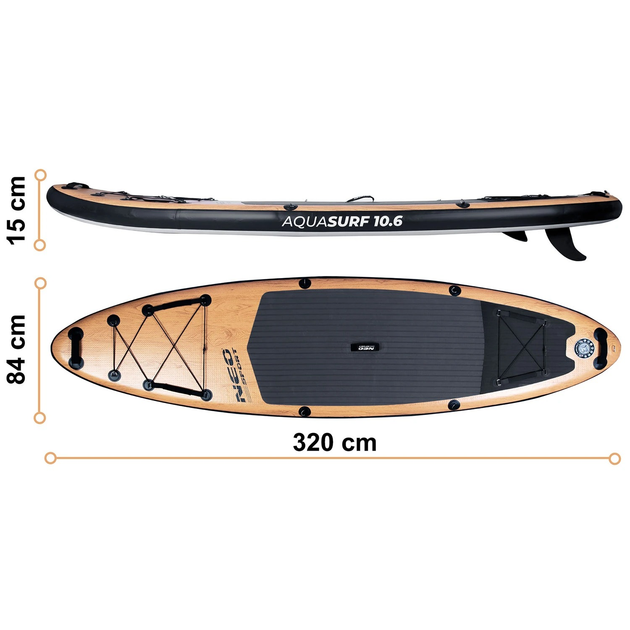Надувна SUP дошка Neo Sport 320 x 84 x 15 см з веслом, насосом і сумкою для зберігання 170202 (5903890626914) - зображення 6