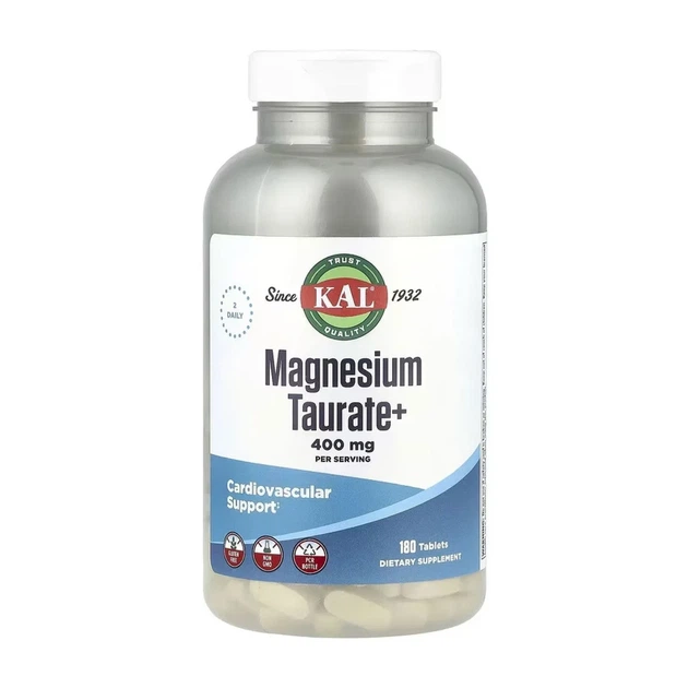 Магний таурат Magnesium Taurate 400 мг Kal, 180 таблеток - Фото 1 Магний таурат Magnesium Taurate 400 мг Kal, 180 таблеток - изображение 1