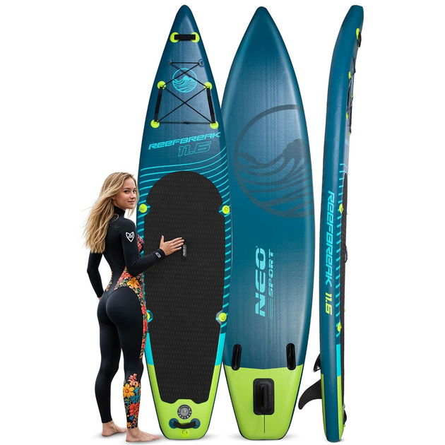 Надувна SUP дошка Neo Sport Reefbreak 350 x 81 x 15 см з веслом, насосом і сумкою для зберігання 170300 (5903890626945) - зображення 9