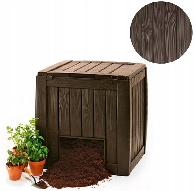 Компостер садовий Keter Deco Composter With Base 340 L з дном коричневий (231600) - изображение 2