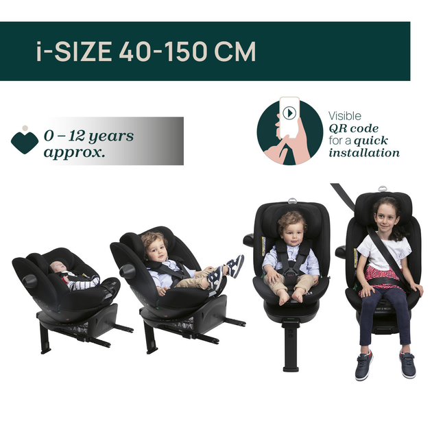 Автокрісло для дітей Chicco Everone I-SIZE 40-150 см Чорне (8058664181100) - зображення 6