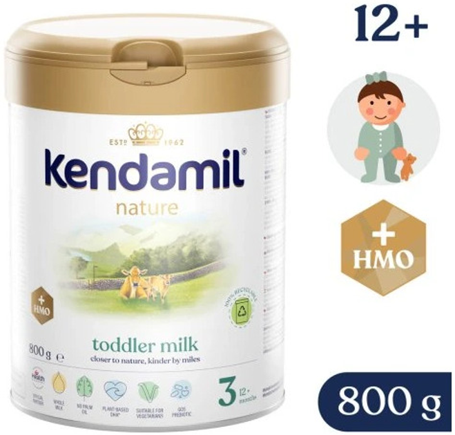 Молочна суха суміш Kendamil Nature 3 HMO+ 800 г (5056000505385) - зображення 2