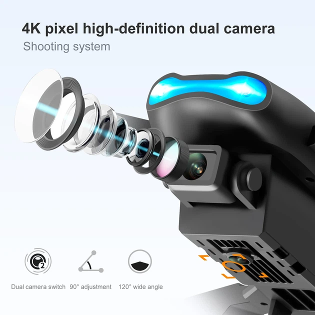 Складной квадрокоптер дрон К3&E99 Pro 4K HD, FPV Wi-Fi, с кейсом, с дистанционным управлением и функцией удержания высоты - изображение 3