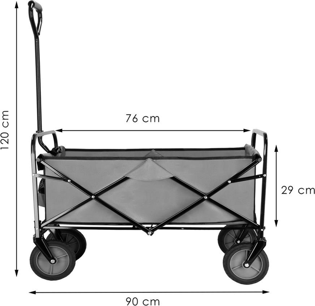 Садовий візок Springos 90 x 52 x 120 см Grey (5907719452494) - зображення 14