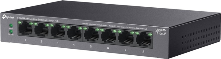 Комутатор TP-LINK LS108GP - зображення 2