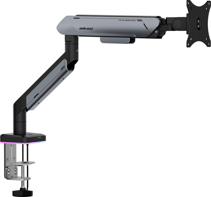 Настільне кріплення для монітора Anda Seat Stealth Pro II RGB 17''-42'' Titanium (AD-W-A9X-1S-BT) - зображення 3