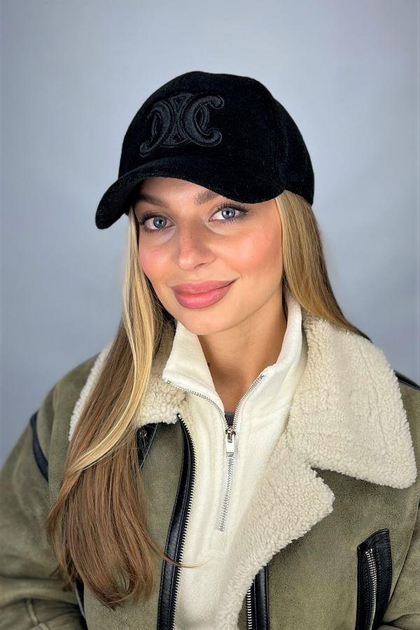 Бейсболка з пальтової діагоналі з вишивкою Braxton "Lace" чорний (6099)