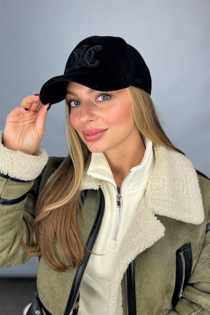 Бейсболка з пальтової діагоналі з вишивкою Braxton "Lace" чорний (6099)