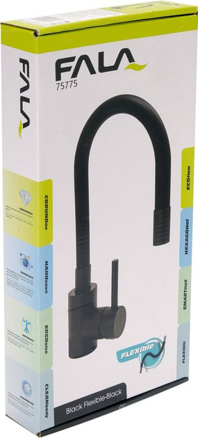 Кухонний змішувач Fala Black Flexible (75775) - зображення 4
