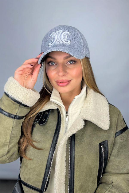 Бейсболка з пальтової діагоналі з вишивкою Braxton "Lace" сірий (6099)