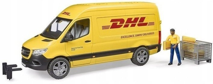 Zestaw Bruder Mercedes-Benz Sprinter DHL z figurką 2671 (4001702026714) - obraz 1