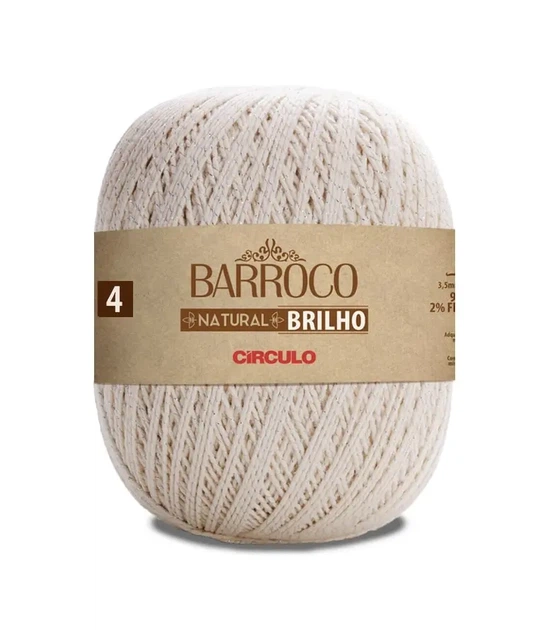20 BARROCO BRILHO 4 SILVER пряжа SILVER (98%бавовна, 2 % металік, 400гр. 657м. ), молочний - Фото 1 20 BARROCO BRILHO 4 SILVER пряжа SILVER (98%бавовна, 2 % металік, 400гр. 657м. ), молочний - изображение 1