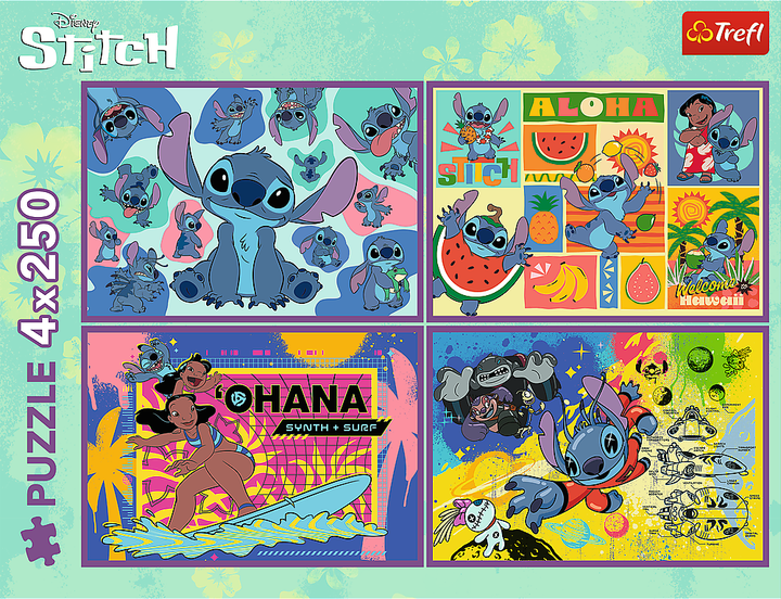 Пазли Trefl Lilo & Stitch Дивовижний Стіч 4x250 елементів 13311 (5900511133110) - зображення 2