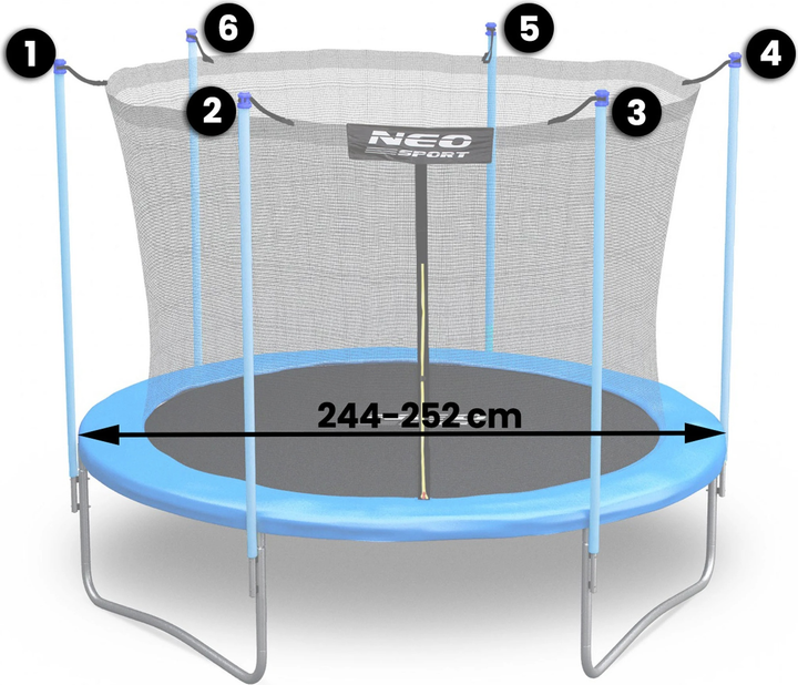 Wewnętrzna siatka do trampoliny Neo Sport 252 cm (5902854517268) - obraz 2