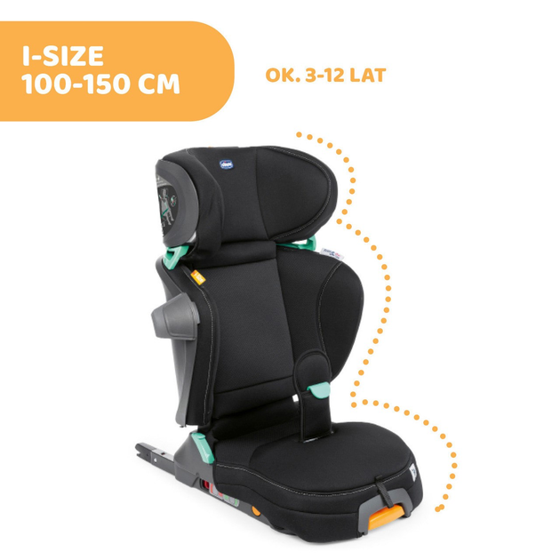 Fotelik samochodowy dla dzieci Chicco FOLD&GO I-SIZE 100-150 cm Czarny (8058664140152) - obraz 5