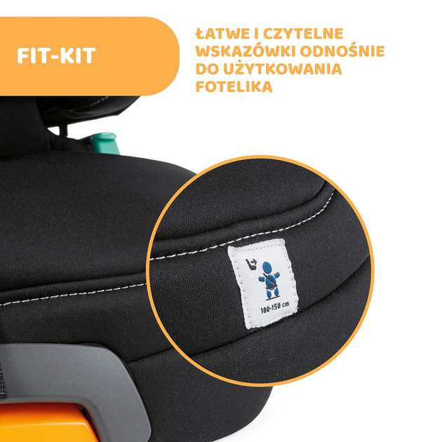 Fotelik samochodowy dla dzieci Chicco FOLD&GO I-SIZE 100-150 cm Czarny (8058664140152) - obraz 11
