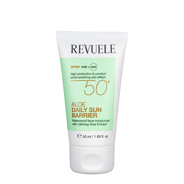 Солнцезащитный крем для лица Revuele Aloe Daily Sun Barrier SPF 50 увлажняющий 50 мл - Фото 3 Солнцезащитный крем для лица Revuele Aloe Daily Sun Barrier SPF 50 увлажняющий 50 мл - изображение 3