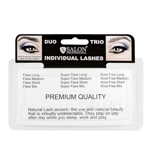 Пучкові вії для нарощування подвійні Salon Duo Flare Individual Lashes, SHORT - зображення 5