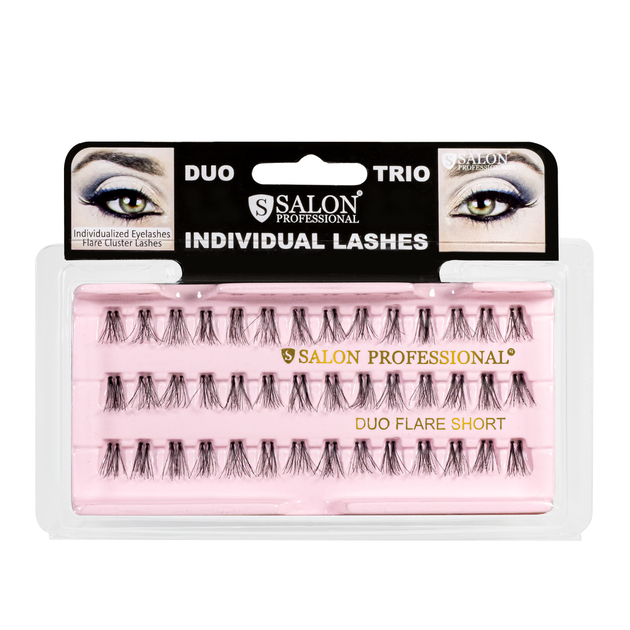 Пучкові вії для нарощування подвійні Salon Duo Flare Individual Lashes, SHORT - зображення 4