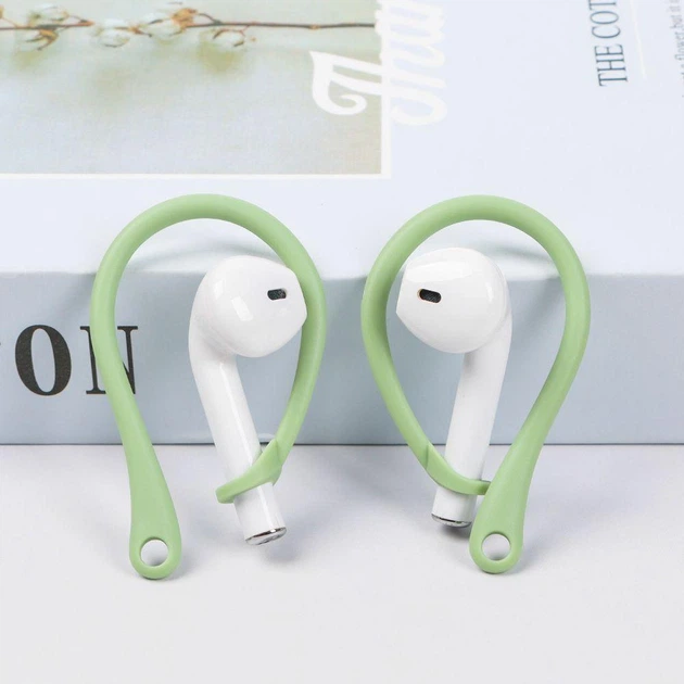 Удобные силиконовые держатели для беспроводных наушников AirPods / ушные крючки для фиксации наушников, зеленый (107763518) - изображение 2