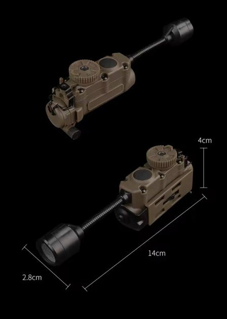 Тактичний військовий ліхтарик на шолом Sidewinder Stalk із кріпленням на каску койот - зображення 10