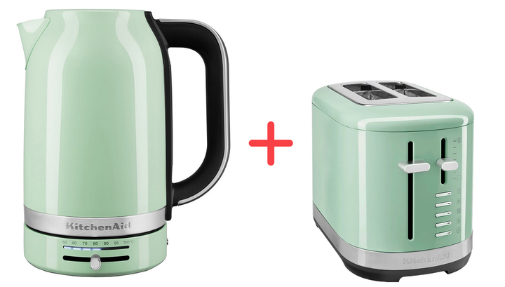 Электрочайник KitchenAid 5KEK1701EPT фисташковый + в подарок Тостер KitchenAid 5KMT2109EPT фисташковый - изображение 1