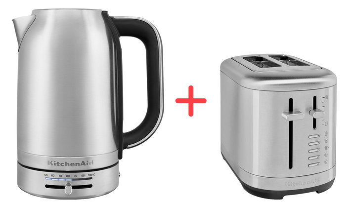 Электрочайник KitchenAid 5KEK1701ESX нержавеющая сталь + в подарок Тостер KitchenAid 5KMT2109ESX цвет нержавеющая сталь - изображение 1