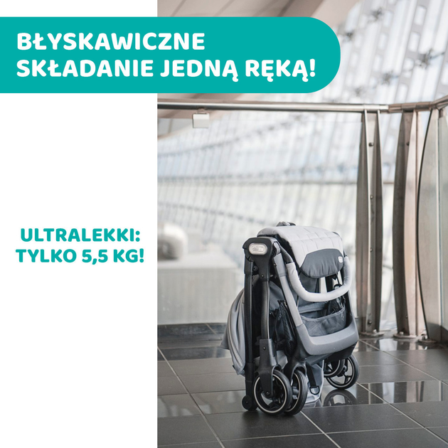 Прогулянкова коляска дитяча Chicco We Чорна (8058664139668) - зображення 7