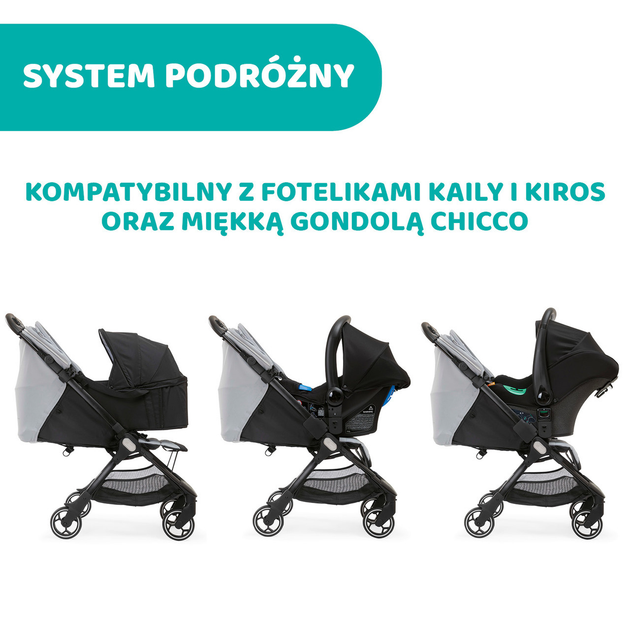Прогулянкова коляска дитяча Chicco We Чорна (8058664139668) - зображення 8