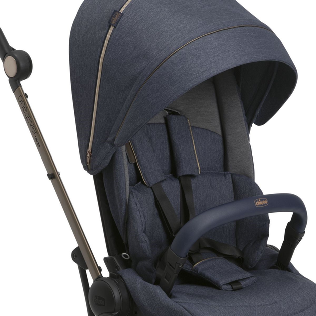 Прогулянкова коляска дитяча Chicco One4Ever Denim Shine Темно-синя (8058664176809) - зображення 13