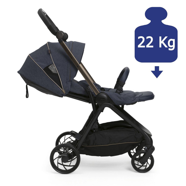 Прогулянкова коляска дитяча Chicco One4Ever Denim Shine Темно-синя (8058664176809) - зображення 18