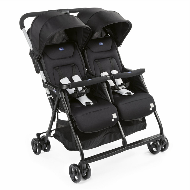 Wózek spacerowy podwójny dla bliźniaków Chicco OHlala Twin Black Night Czarny (8058664125456) - obraz 1