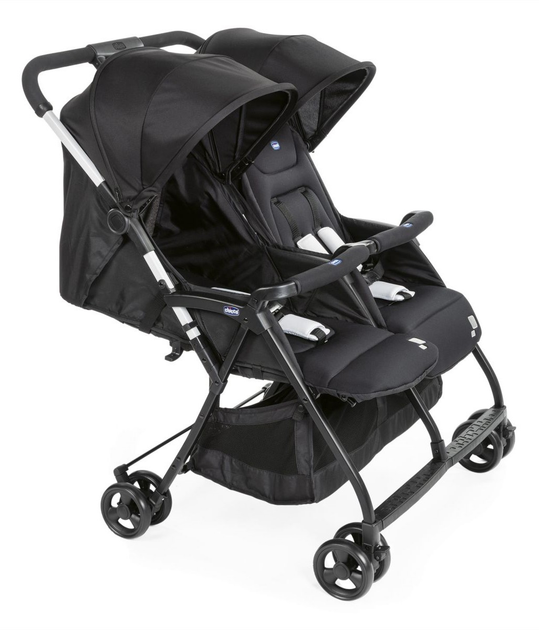 Wózek spacerowy podwójny dla bliźniaków Chicco OHlala Twin Black Night Czarny (8058664125456) - obraz 2