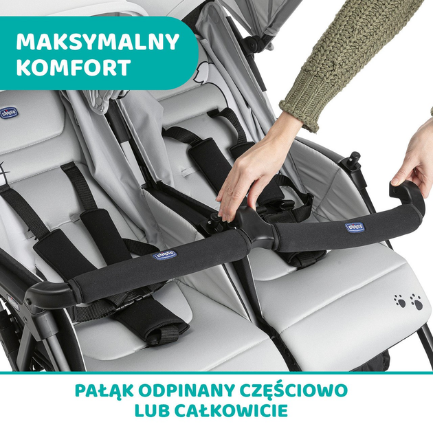 Прогулянкова коляска двомісна для близнюків Chicco OHlala Twin Black Night Чорна (8058664125456) - зображення 17