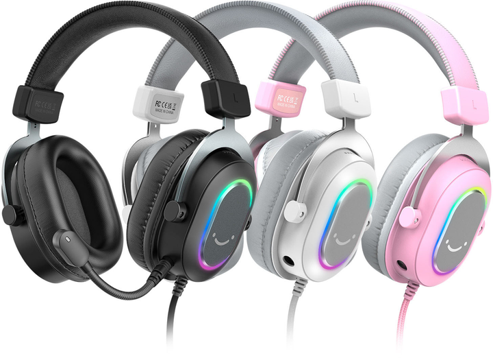 Słuchawki Fifine H6P AmpliGame RGB 7.1 Pink (4820216973266) - obraz 6